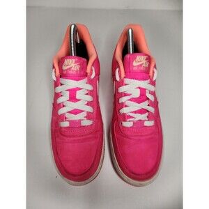 Nike Air Force 1 Girls 7Y Pink White Lime Coated Canvas 314219-614